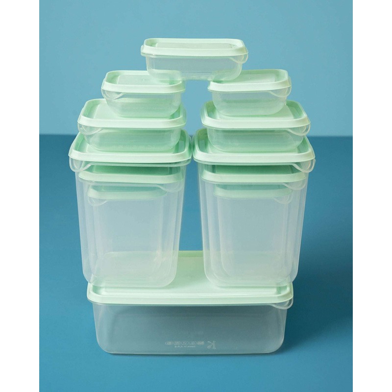 طقم حاويات طعام بأغطية، 12 قطعة، متعدد الألوان - KM-EG55-480