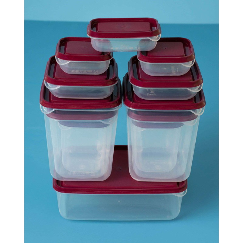 طقم حاويات طعام بأغطية، 12 قطعة، متعدد الألوان - KM-EG55-480