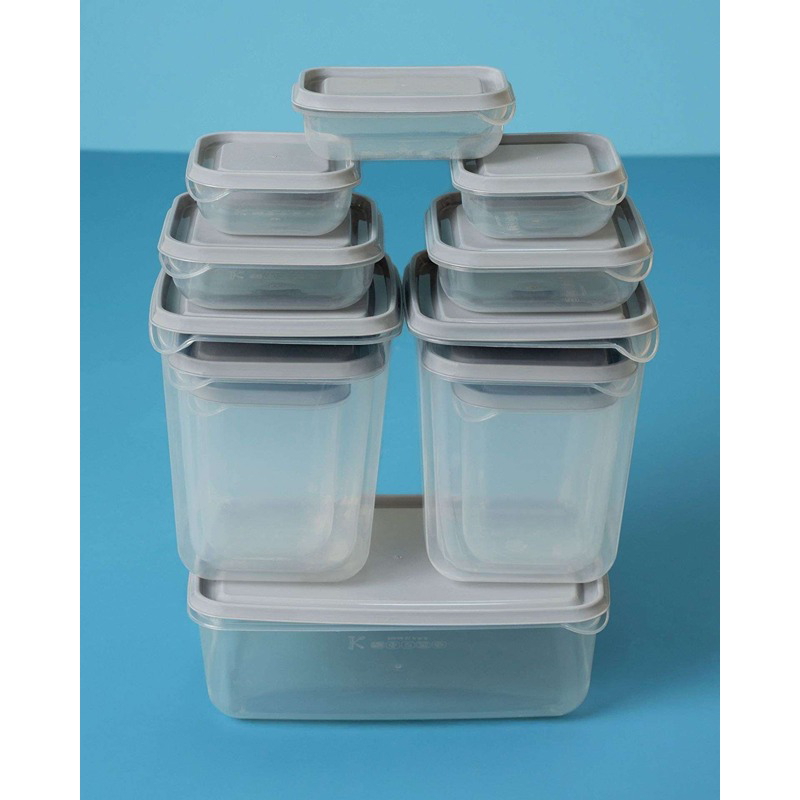 طقم حاويات طعام بأغطية، 12 قطعة، متعدد الألوان - KM-EG55-480