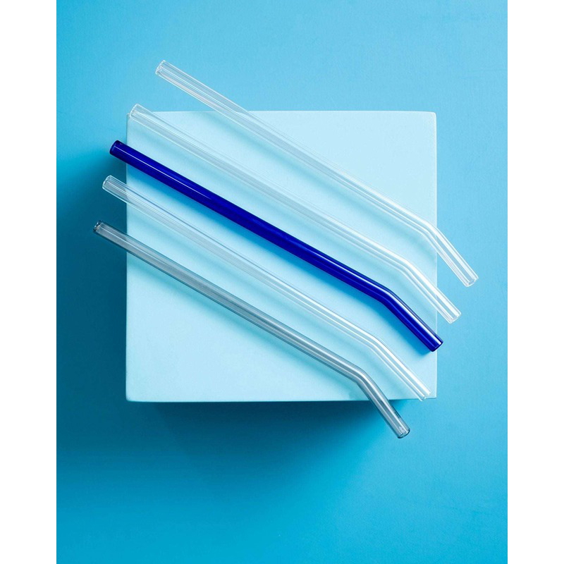 Reusable Glass Straw, 5 Pcs, Multi-Color - KM-EG55-484
