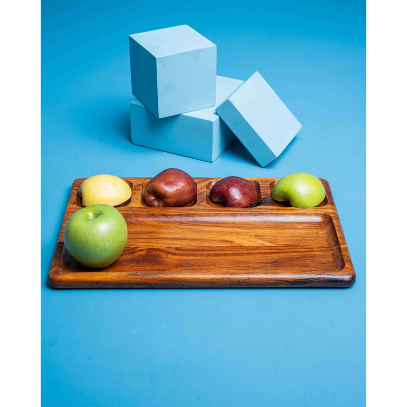 لوح تقديم مقسم، 38 سم × 25 سم، بني - KM-EG55-496