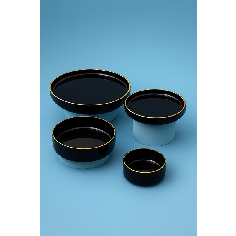 طقم عشاء، 24 قطعة، أسود - KM-EG55-517