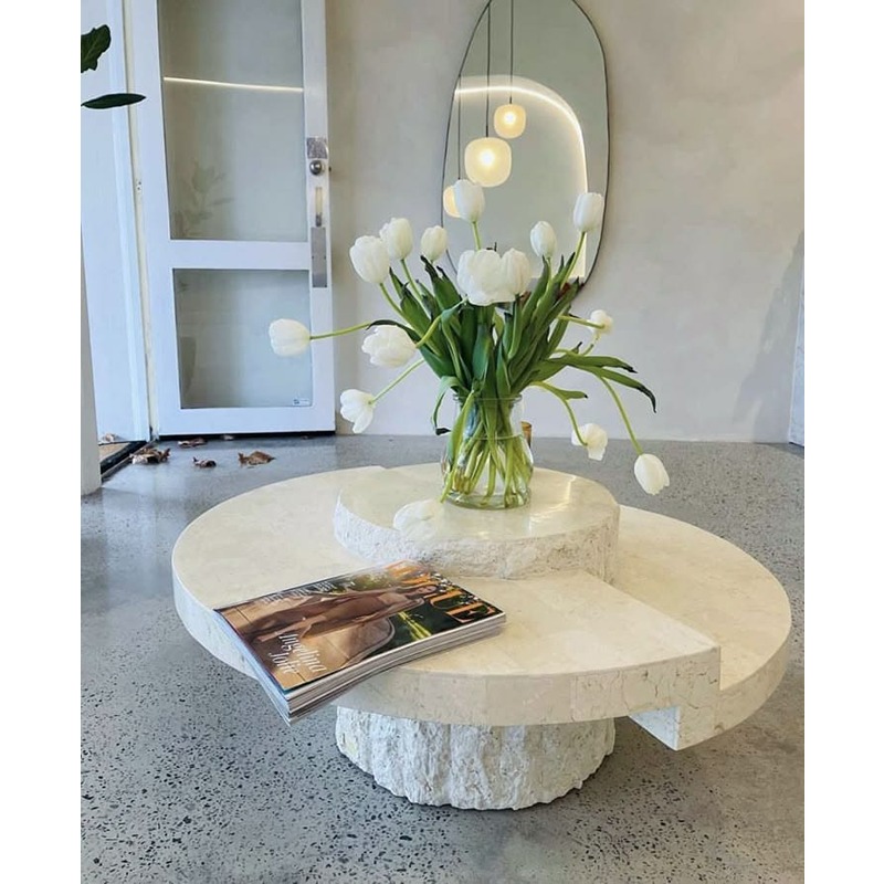 طاولة قهوة، 75 سم، أبيض - KM-EG148-38