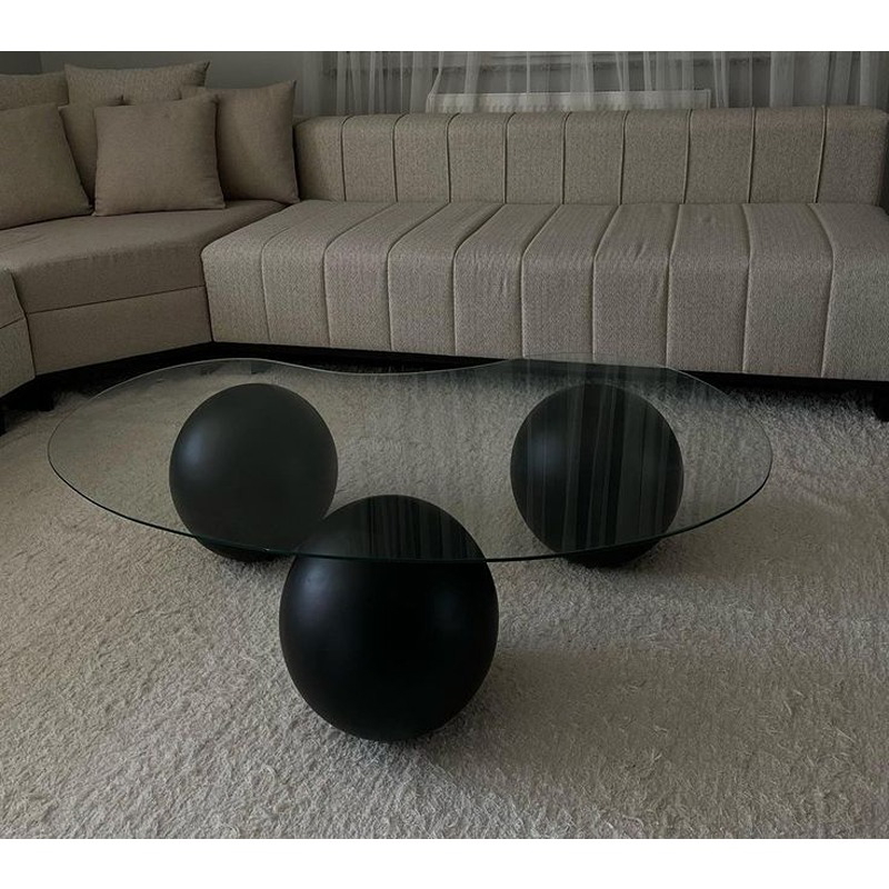 Coffee Table, 150 cm, Black/Transparent - KM-EG148-48
