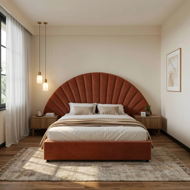Bed, 160 cm, Dark Orange - KM-EG152-68