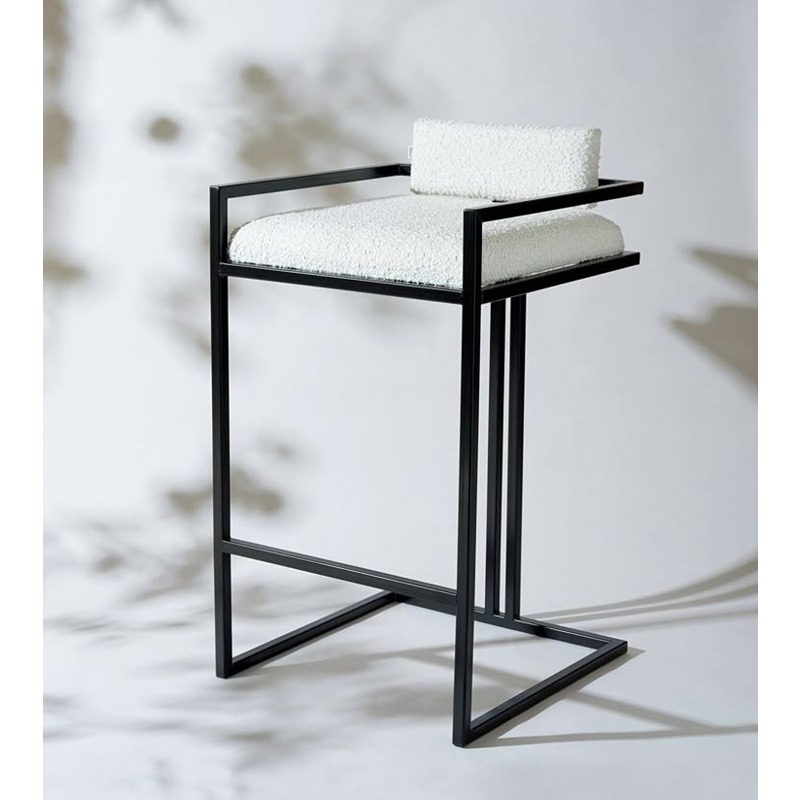 Bar Stool, 35 cm, Black/White - KM-EG157-44