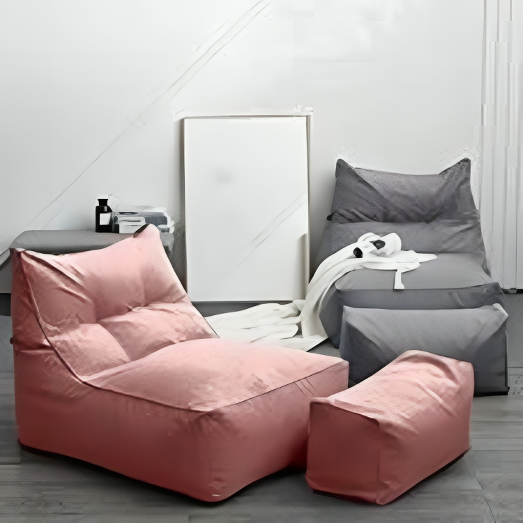 كرسي ليزي مع بوف، 70 سم، وردي - KM-EG166-28