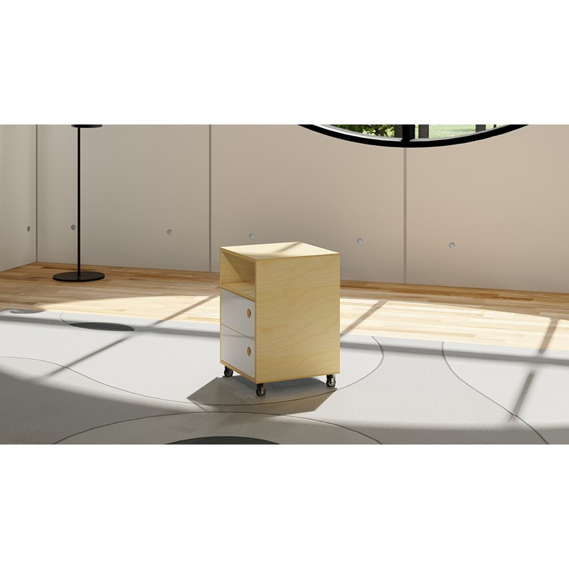 وحدة أدراج، 40 سم، خشبي فاتح/أبيض - KM-EG176-36