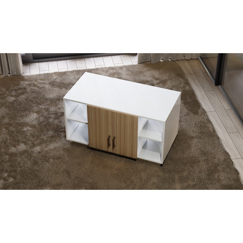 وحدة عرض، 120 سم، أبيض/خشبي - KM-EG176-35