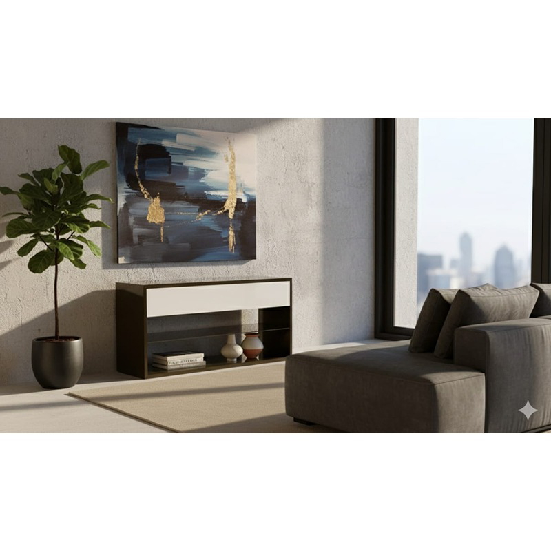 وحدة عرض، 120 سم، أسود/أبيض - KM-EG176-34