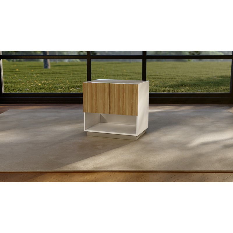 وحدة عرض، 80 سم، أبيض/خشبي - KM-EG176-32