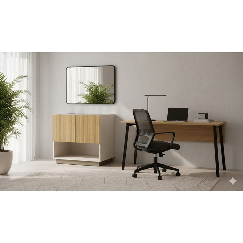 وحدة عرض، 80 سم، أبيض/خشبي - KM-EG176-32