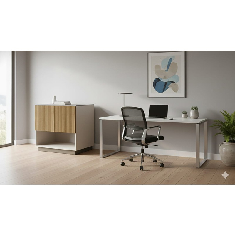 وحدة عرض، 80 سم، أبيض/خشبي - KM-EG176-32