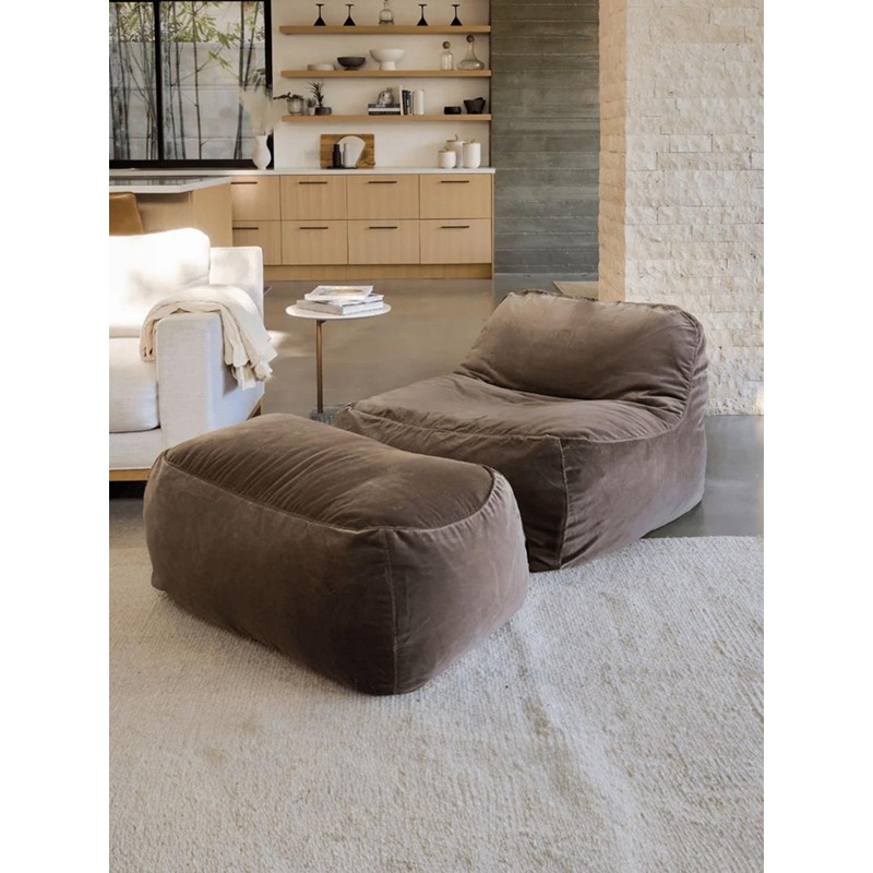 كرسي ليزي مع بوف، 70 سم، بني داكن - KM-EG166-55