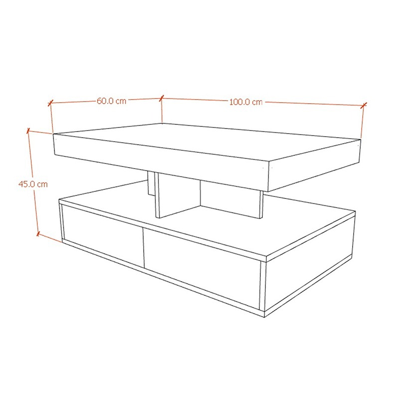 طاولة قهوة, 100 سم, أبيض/خشبي - KM-EG167-35