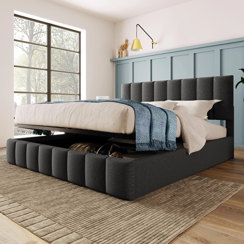 Bed, Multiple sizes, Dark Grey - KM-EG111-92