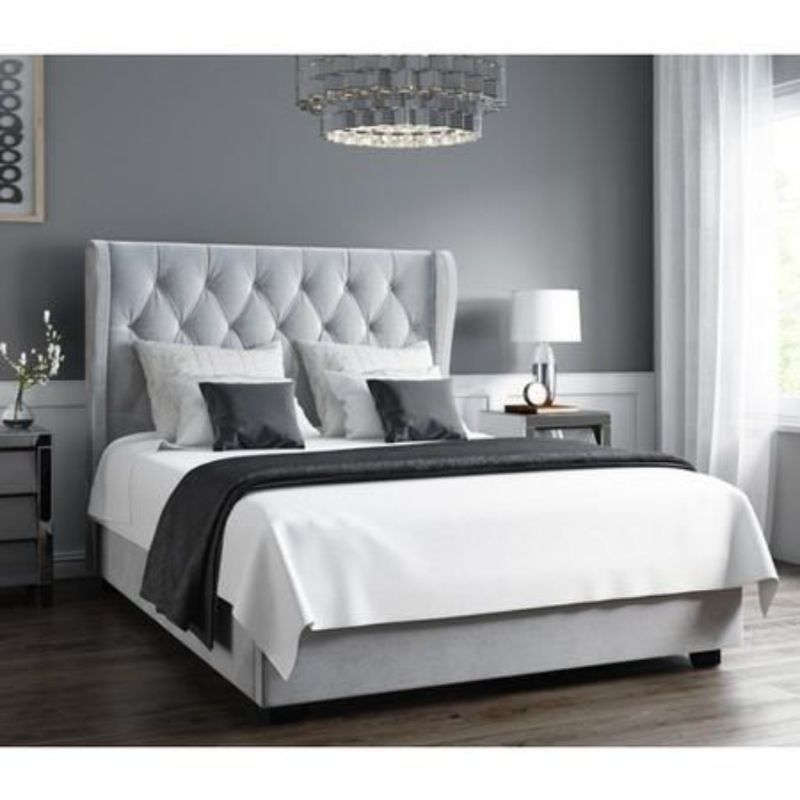 Bed, Multiple Sizes, Light Grey - KM-EG111-136