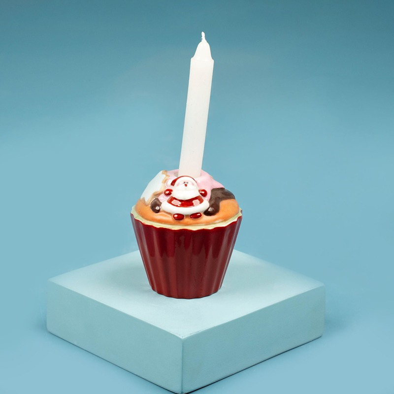 حامل شمعة سانتا كلوز، قطعة واحدة، ألوان متعددة - KM-EG55-519