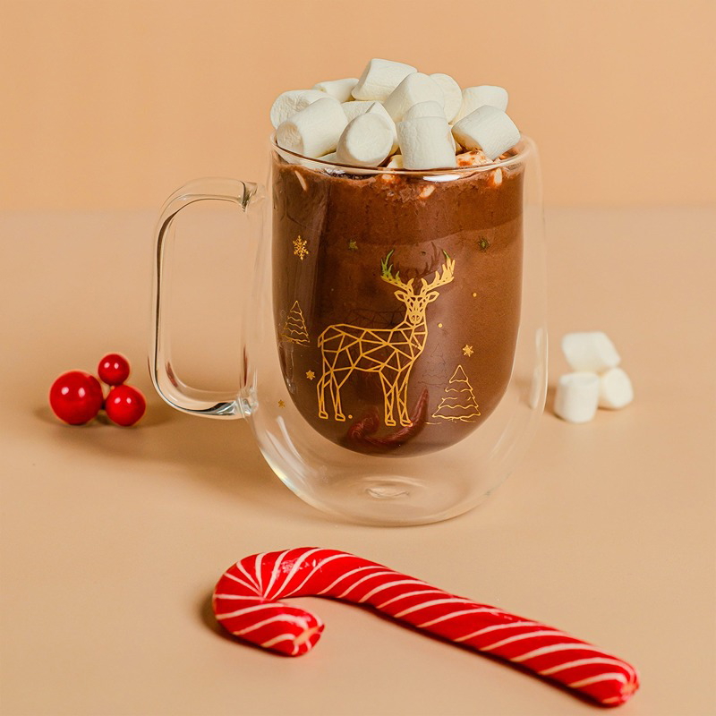 مج دبل كريسماس، 350 مل، شفاف - KM-EG55-525