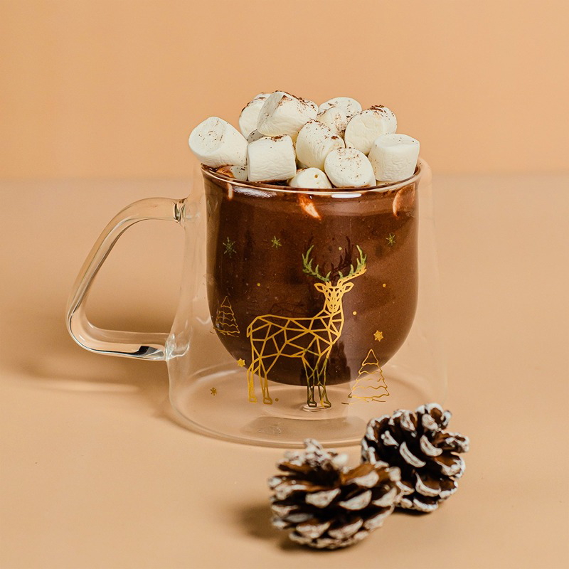 مج كريسماس مربع، 350 مل، شفاف - KM-EG55-527