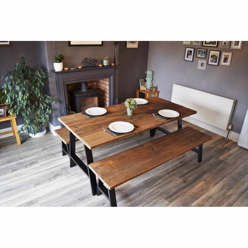 طقم سفرة مع كراسي، 3 قطع، بني/أسود - KM-EG179-83