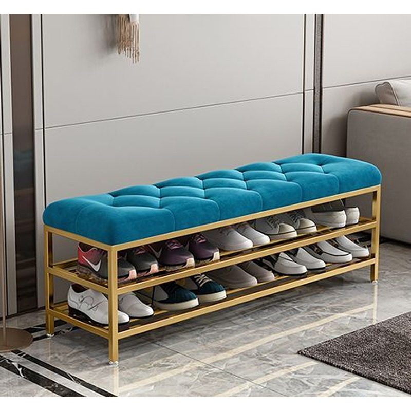 رف أحذية، 100 سم، تركواز/ذهبي - KM-EG179-128