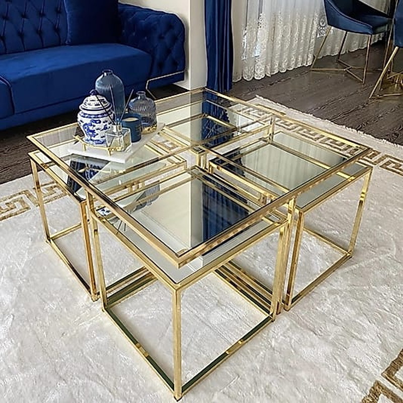 طاولة قهوة، 110 سم، ذهبي - KM-EG179-247