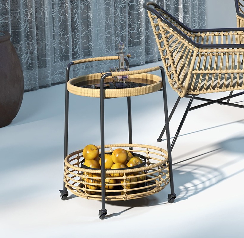 ترابيزه خارجيه, 50 سم, اسود/بيج - KM-EG180-140