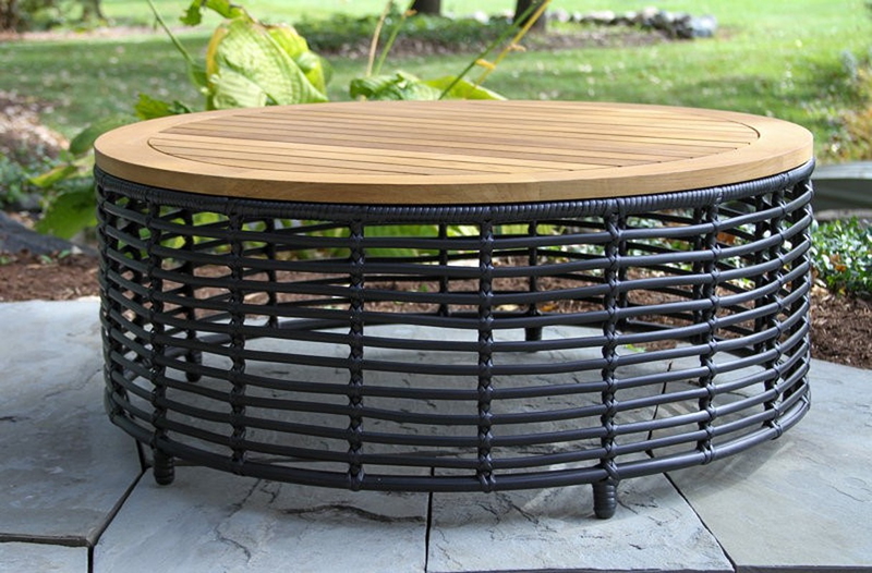 ترابيزه خارجيه, 100 سم, اسود/بيج - KM-EG180-144