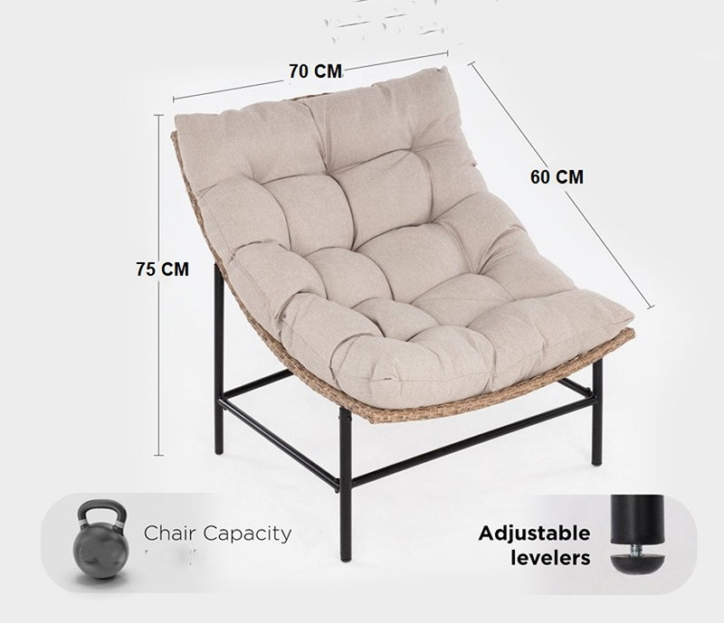 سرير خارجي, قطعتين, بيج - KM-EG180-115