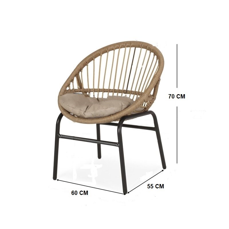 سفره خارجيه, 7 قطع, اسود/بيج - KM-EG180-121