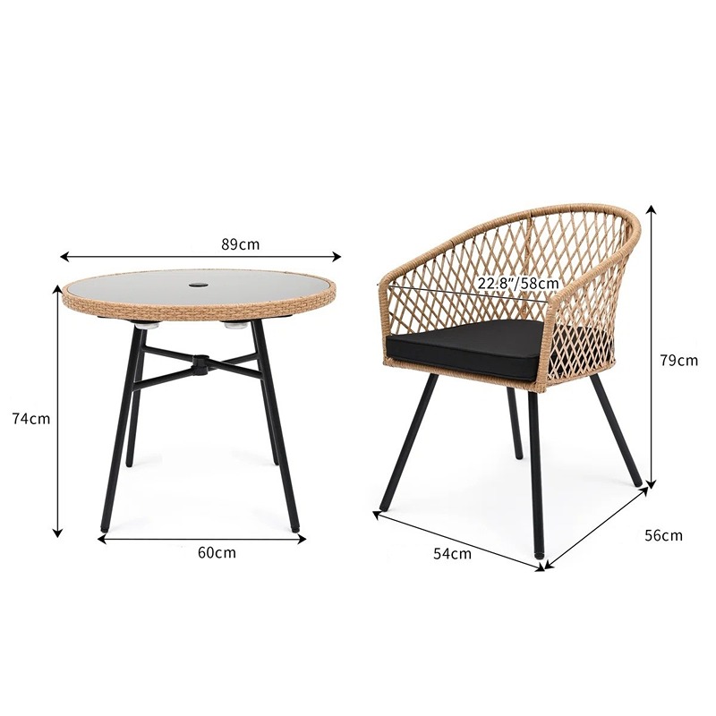 سفره خارجيه, 5 قطع, اسود/بيج - KM-EG180-122