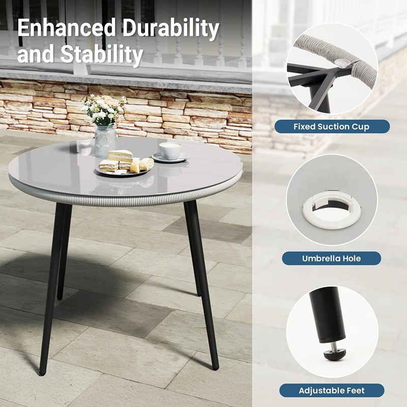 سفره خارجيه, 5 قطع, اسود/رمادي - KM-EG180-123