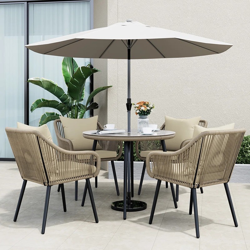 سفره خارجيه, 5 قطع, اسود/بيج - KM-EG180-124