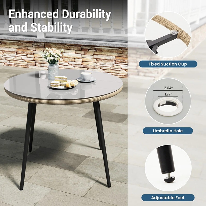 سفره خارجيه, 5 قطع, اسود/بيج - KM-EG180-124