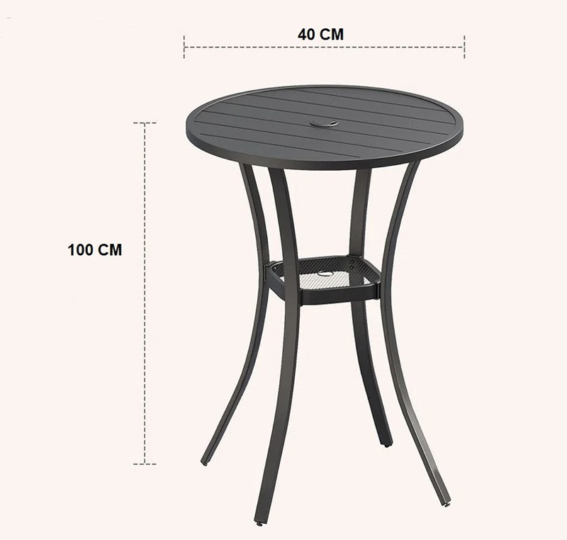 ترابيزه خارجيه, 40 سم, اسود - KM-EG180-133