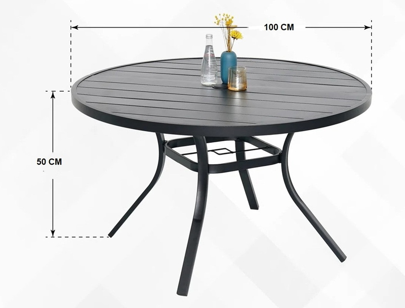 ترابيزه خارجيه, 100 سم, اسود - KM-EG180-134