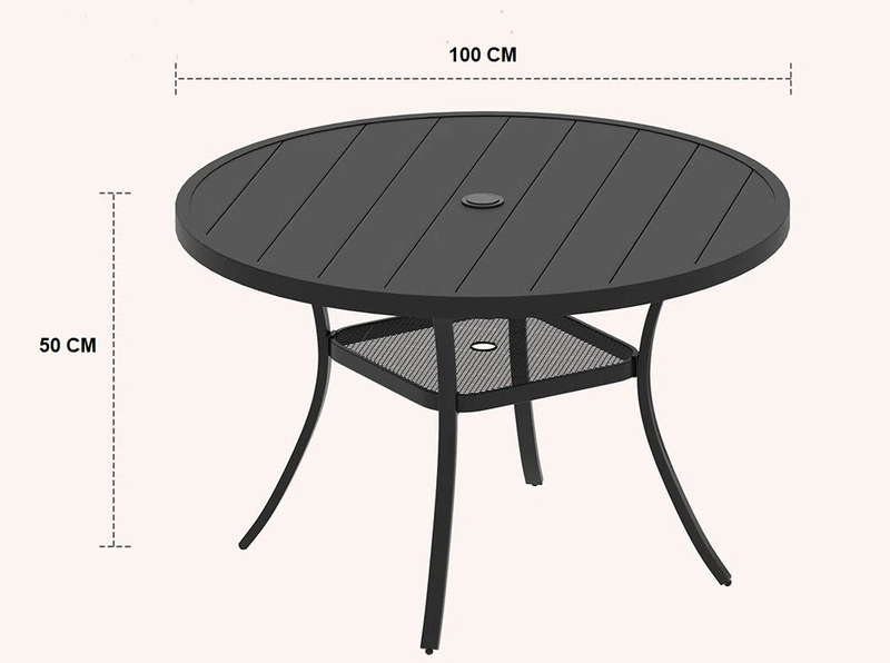 ترابيزه خارجيه, 100 سم, اسود - KM-EG180-135