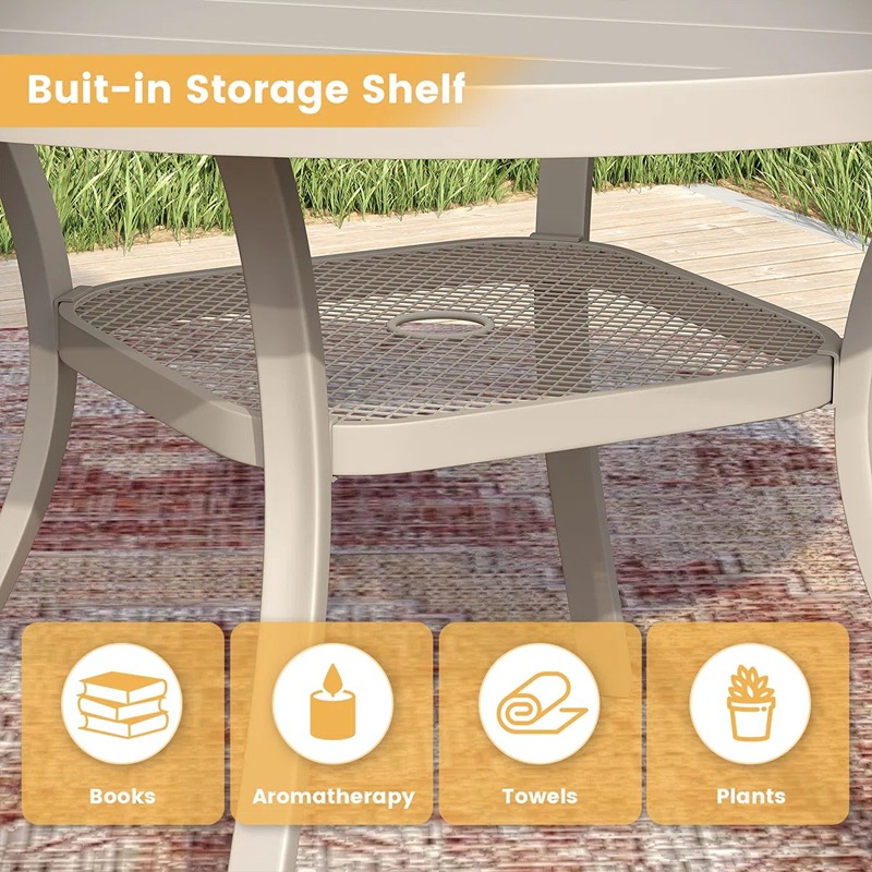 ترابيزه خارجيه, 100 سم, بيج فاتح - KM-EG180-136