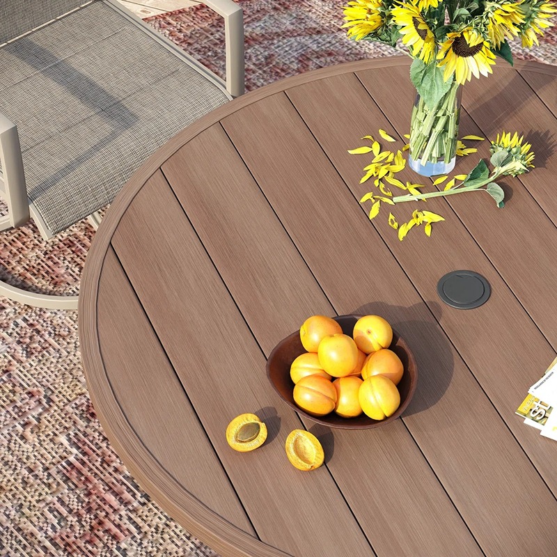 ترابيزه خارجيه, 100 سم, اسود/بيج - KM-EG180-137