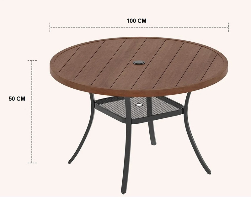 ترابيزه خارجيه, 100 سم, اسود/بيج - KM-EG180-137