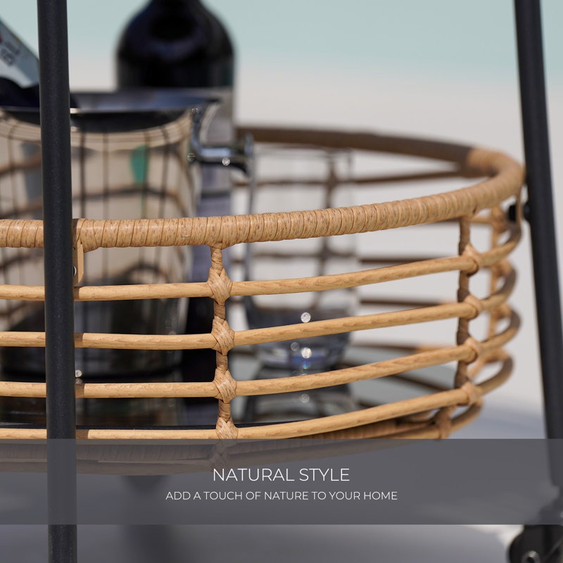 ترابيزه خارجيه, 50 سم, اسود/بيج - KM-EG180-140