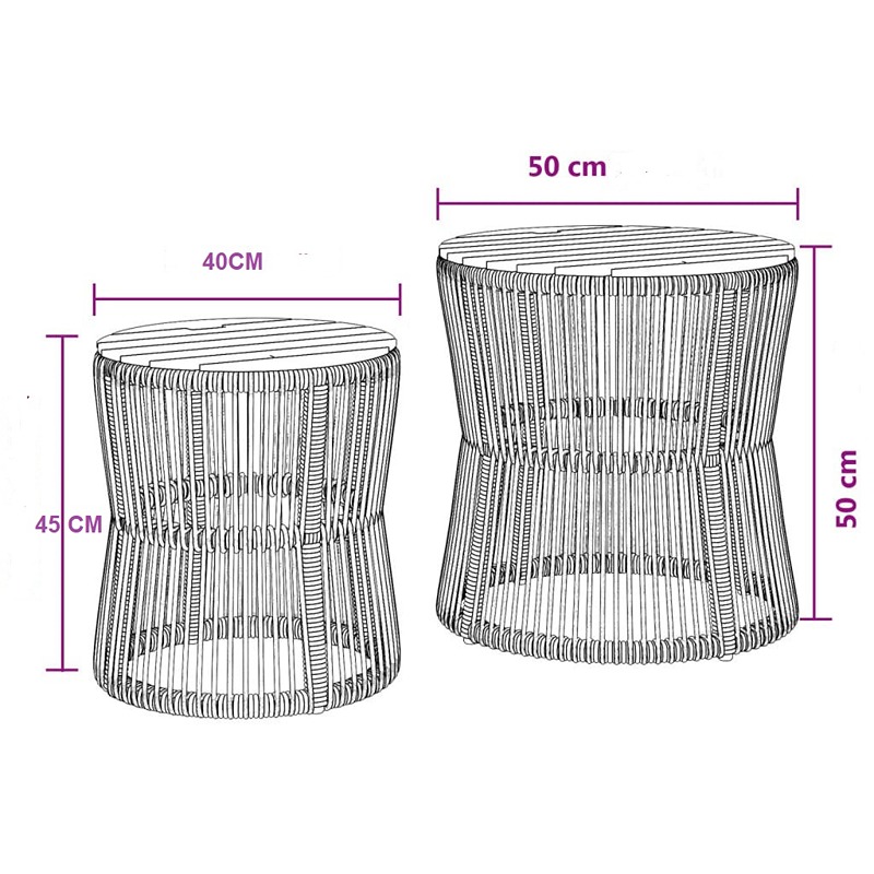 ترابيزه خارجيه, قطعيتن, اسود - KM-EG180-142