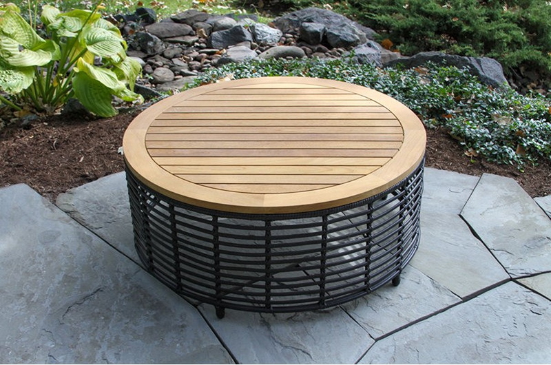 ترابيزه خارجيه, 100 سم, اسود/بيج - KM-EG180-144