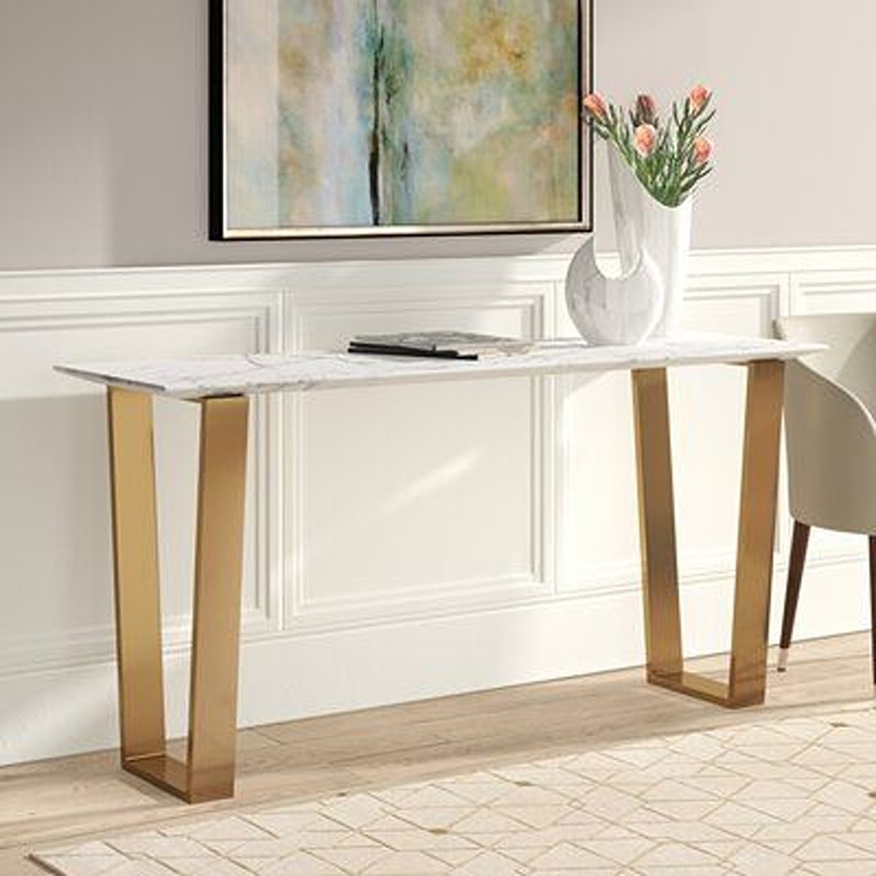 Console, 120 cm, White/Gold - KM-EG177-90