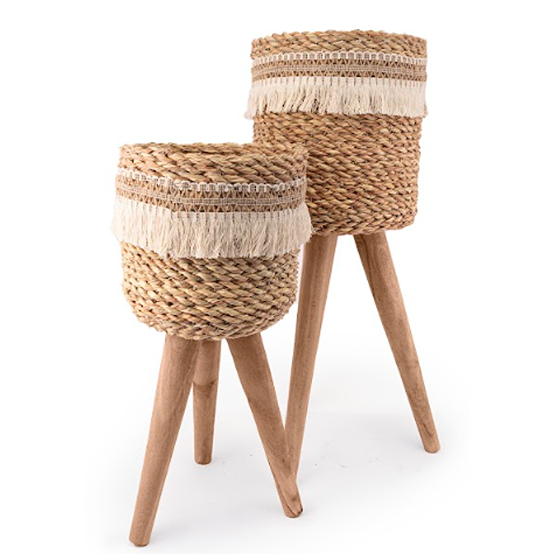 Decorative Planting Pots, 2 Pcs, Beige/White - KM-EG170-28