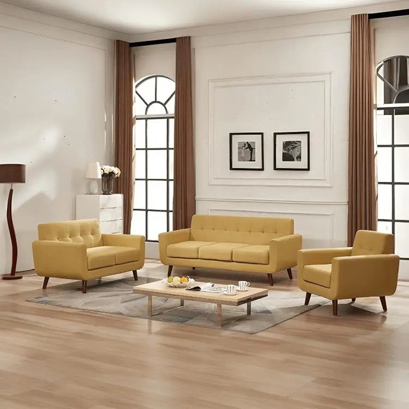 Living Room Set, 3 Pcs, Yellow - KM-EG178-105