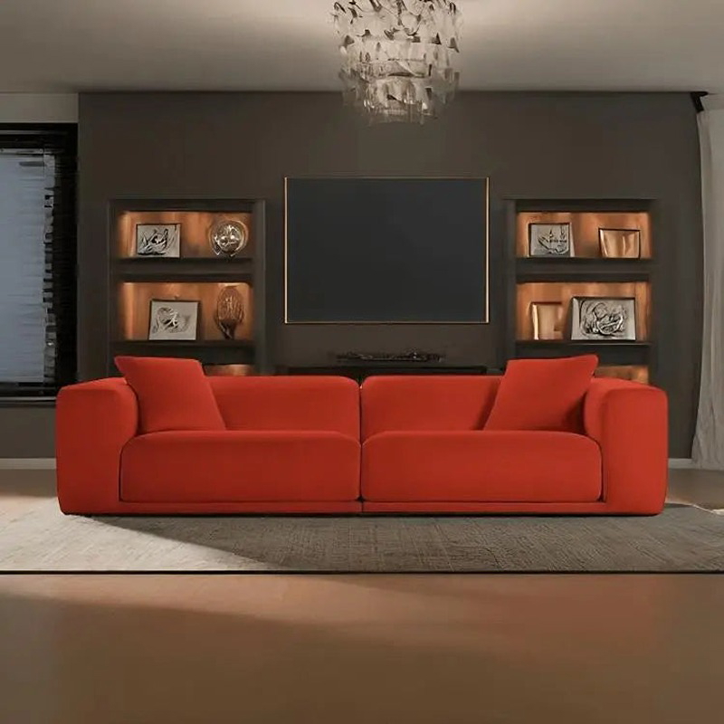 Sofa, 220 cm, Reddish Orange - KM-EG178-113