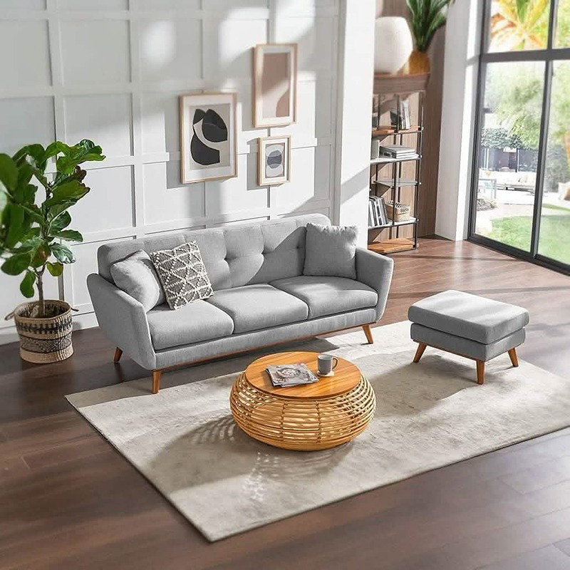 Sofa, 200 cm, Light Grey - KM-EG178-123