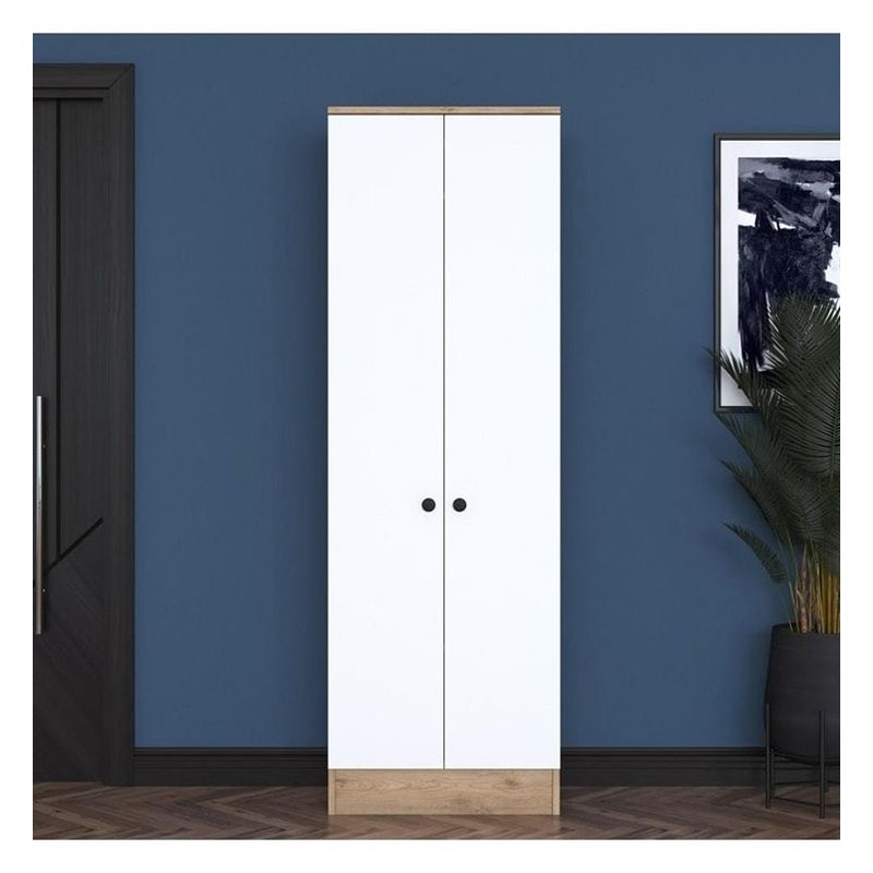 دولاب، 80 سم، أبيض/خشبي - KM-EG140-246